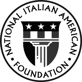 The logo of the National Italian American Foundation features a shield with three stars and a column, surrounded by a circular border with the organization's name in bold capital letters.